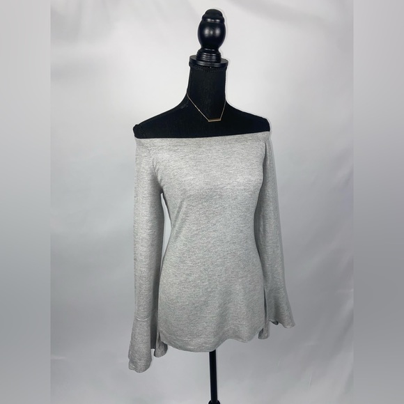 Blouse Top Off the shoulder Belle sleeves Medium Gray Top blouse - Picture 4 of 9